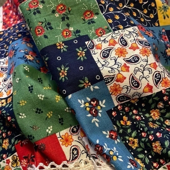 70's Vintage Vicky Vaughn Junior Patchwork Prairie Dress‎ - Picture 7 of 9